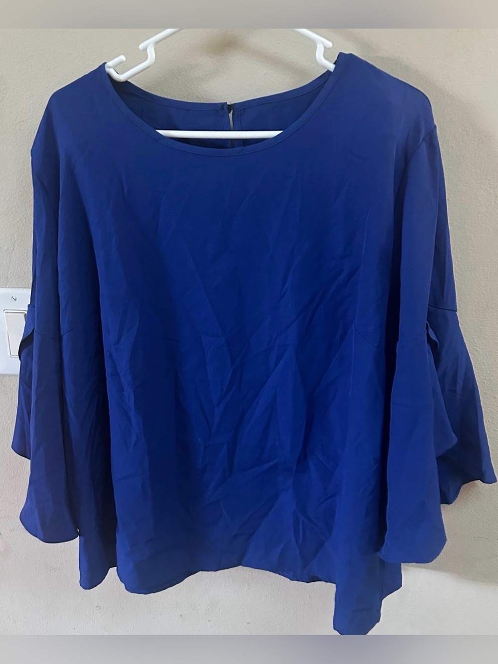 SHEIN Royal Blue Bell Sleeve Tunic Top